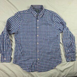 Bonobos Standard Fit Mens Large Blue Plaid Long Sleeve Button Down Shirt
